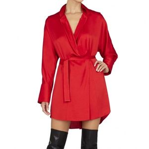 BCBG Maxazria red cocktail dress, above the knee